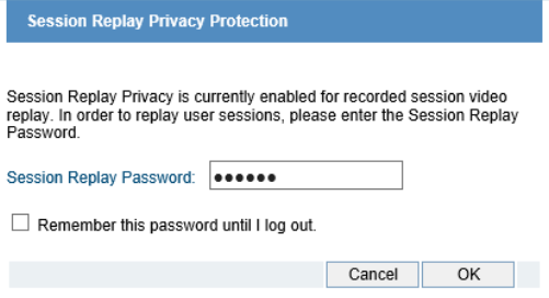 Protect user privacy with session playback protection