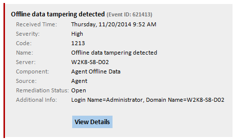 See when users try to tamper with offline monitoring data